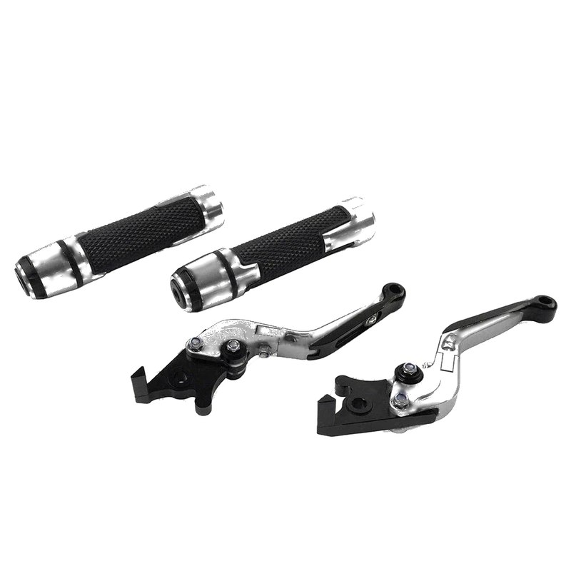 Suzuki GSXR750 Silver Extendable Brake Clutch Levers & Handlebar Grips