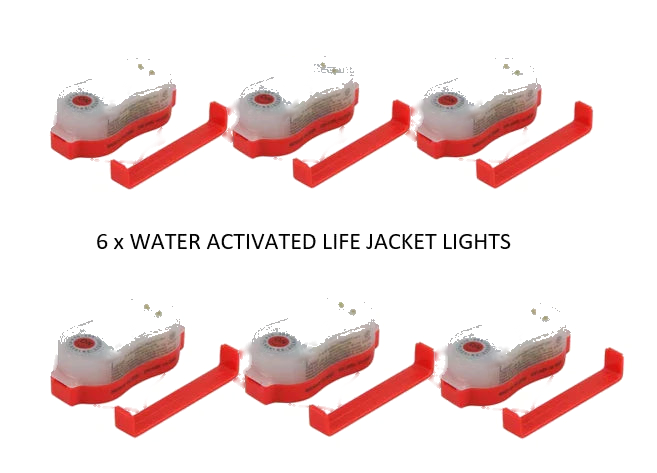 Lifejacket Emergency Light Water-Activated SOLAS Approved - Pack of 6