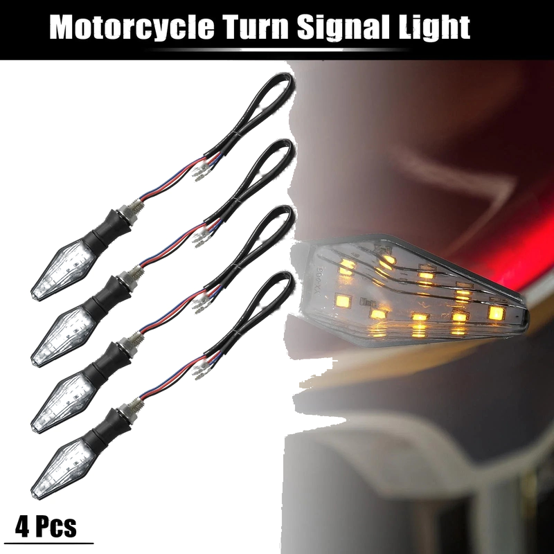 Motorcycle 4pcs / Motorcycle Turn Signal Lights Blue Amber LED 12V Transparent Shell