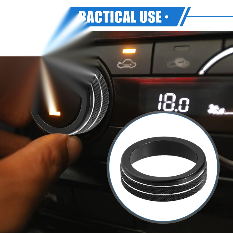 Toyota Highlander (2020-2022) Black AC Climate Control Knob Rings