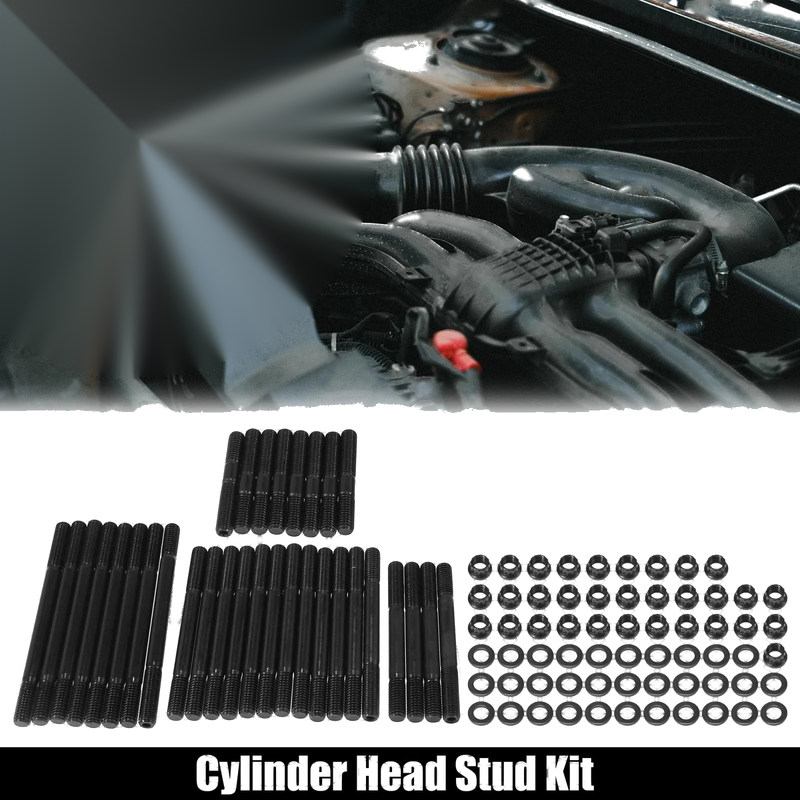 Chevy BBC 454 Black Metal Cylinder Head Stud Kit