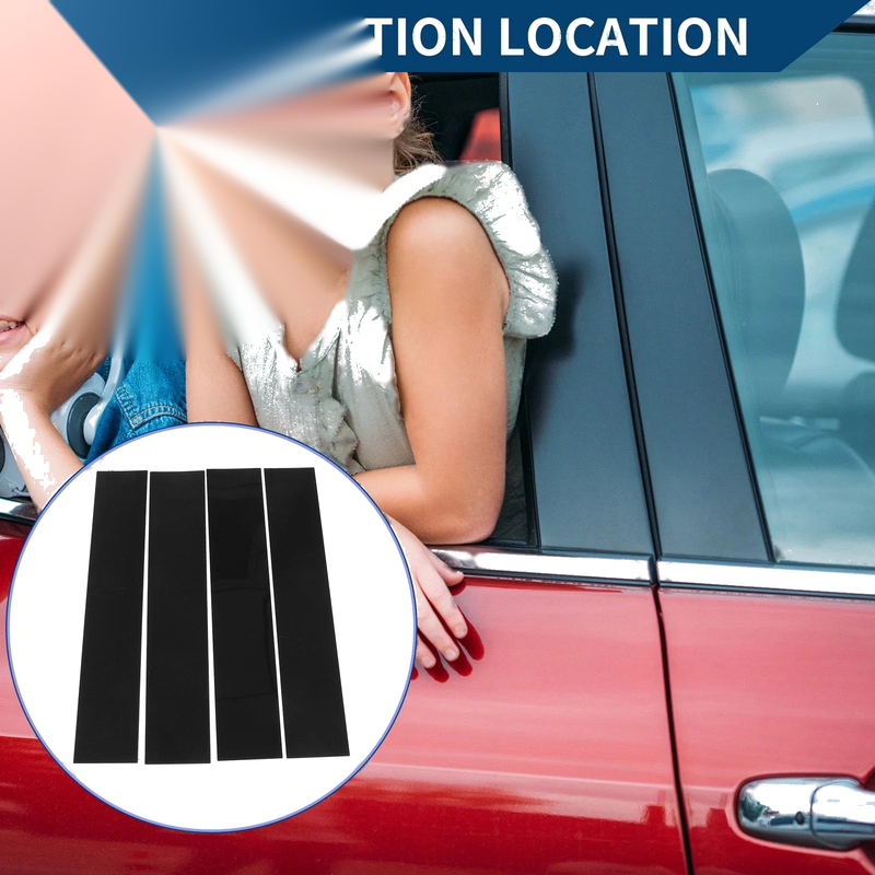 Lincoln Mark LT, Ford F-150 4pcs Black Car Pillar Window Trim (2004-2008)