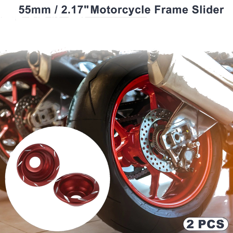 Motorcycle 2 x 12mm Aluminum Alloy Motorcycle Slider Frame Red