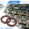 Oil Seal 40x55x7mm Brown 2 Pcs Seal Ring Rotary Shaft Seal FKM Rubber