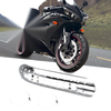 Harley Curved with Hole Silver Tone Set Exhaust Heat Pipe Shield