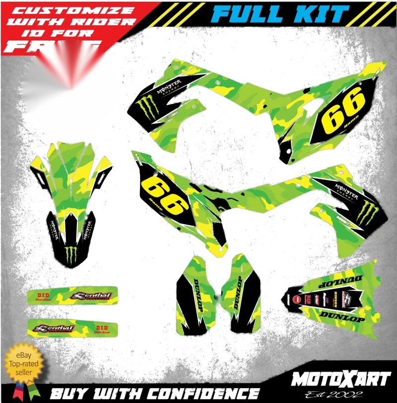 Kawasaki KXF 450 Custom Decal Kit WARRIOR STYLE (2019-2020)
