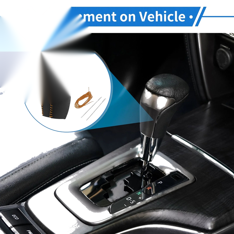 Toyota RAV4 (2013-2016) - Black Brown Faux Leather Car Gear Shift Knob Cover