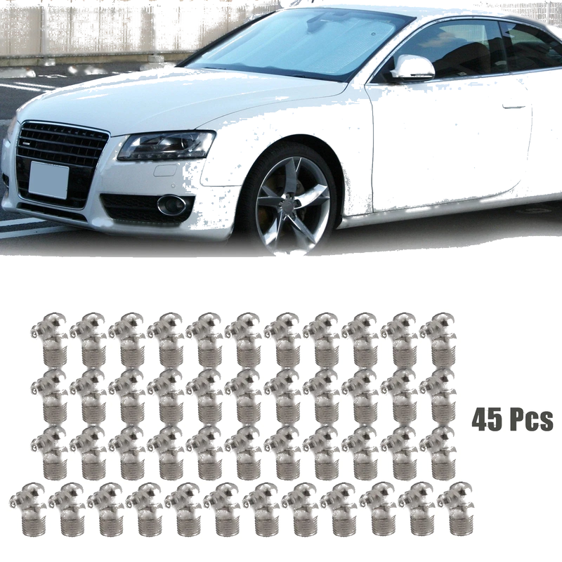 Motorcycle 45pcs M10 x 1 90° Nickel Plated Grease Nipple Fitting