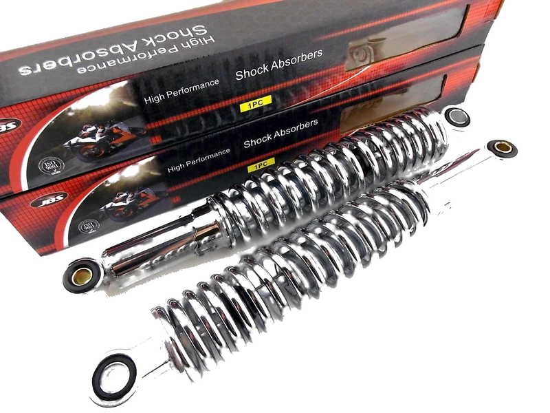 Kawasaki KE125 350mm JBS Chrome Rear Shock Absorbers (1982-1987)