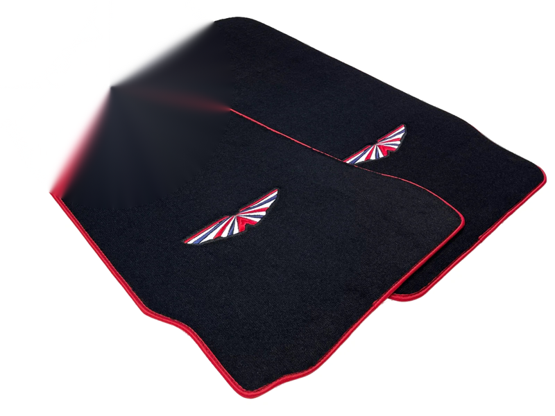 Aston Martin Vantage V8 Convertible 2004-2017 Black Red Trim Floor Mats