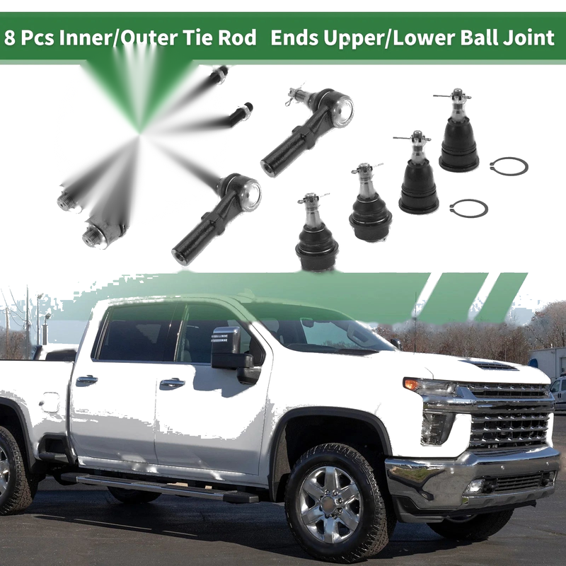 GMC Sierra 3500 8pcs Suspension Kit Inner/Outer Tie Rod End Ball Joint