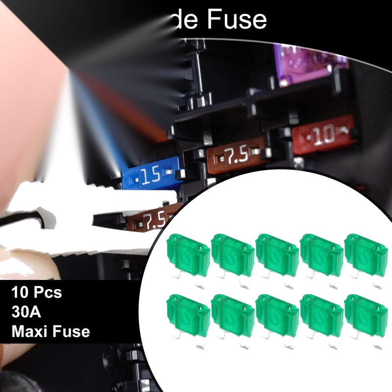 Car Boat Truck RV Motorcycle Maxi Fuse 30A Blade Fuse 10 Pcs