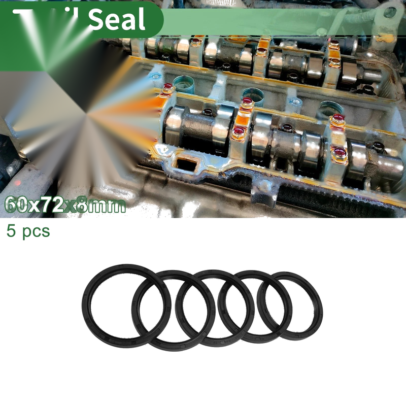 Make Model Oil Seal / 60x72x8mm / Seal Ring Rotary Shaft NBR Black