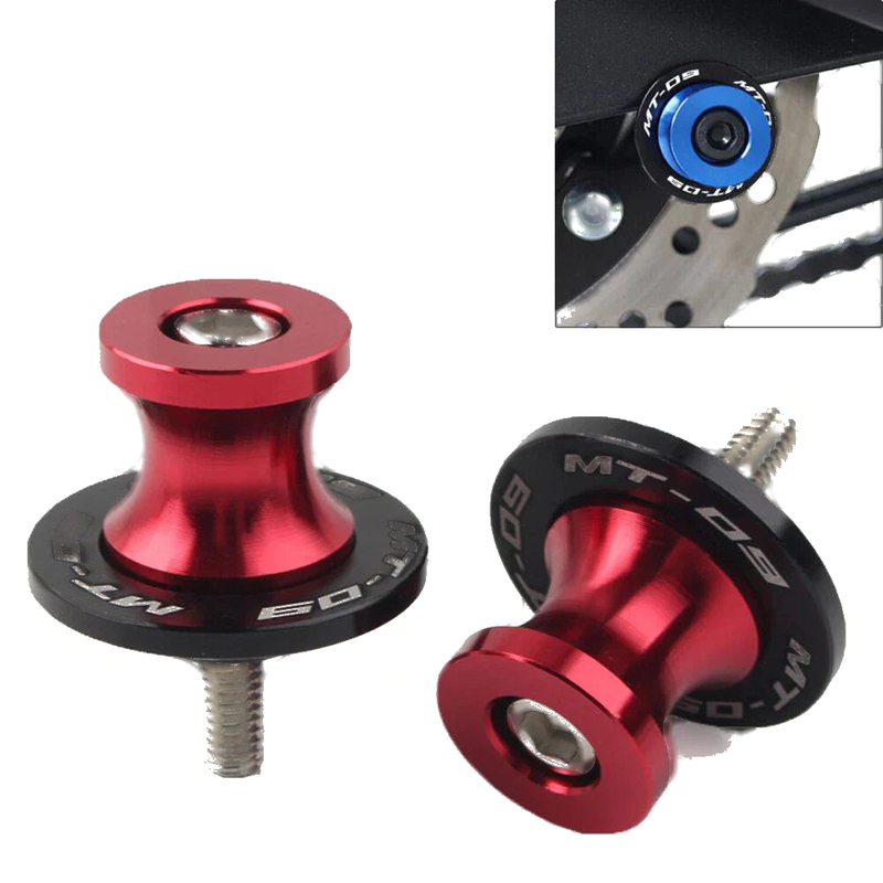 YAMAHA MT-09 FZ09 Red Motorcycle 6MM Swingarm Spools Sliders (2013-2022)