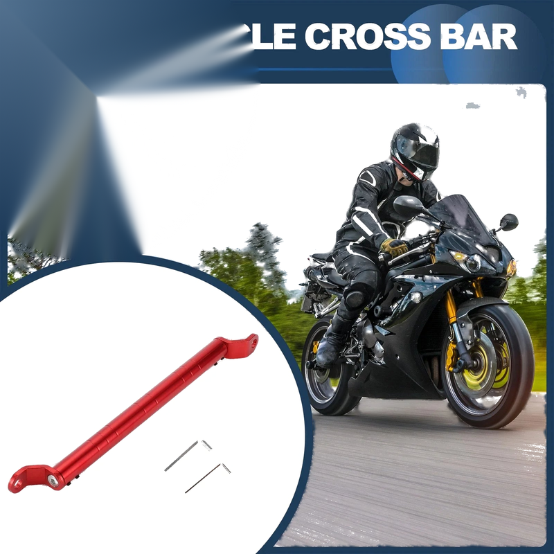 Motorcycle Handlebar Red Motorcycle Cross Bar / 34cm / Mirror Mount