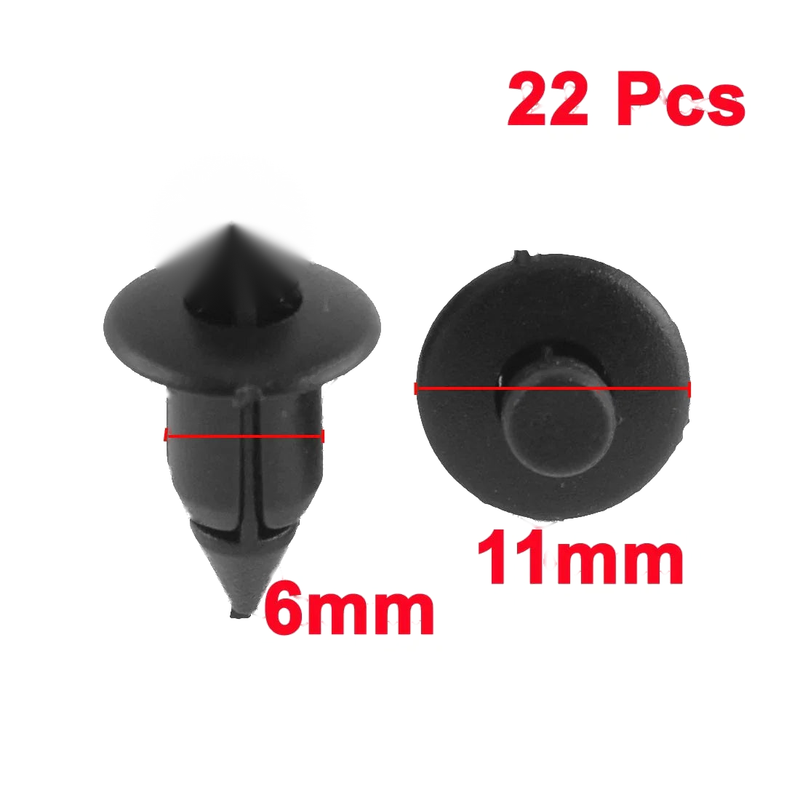 Toyota 22 Pcs Mini Rivet Retainers 6mm x 11mm x 13mm