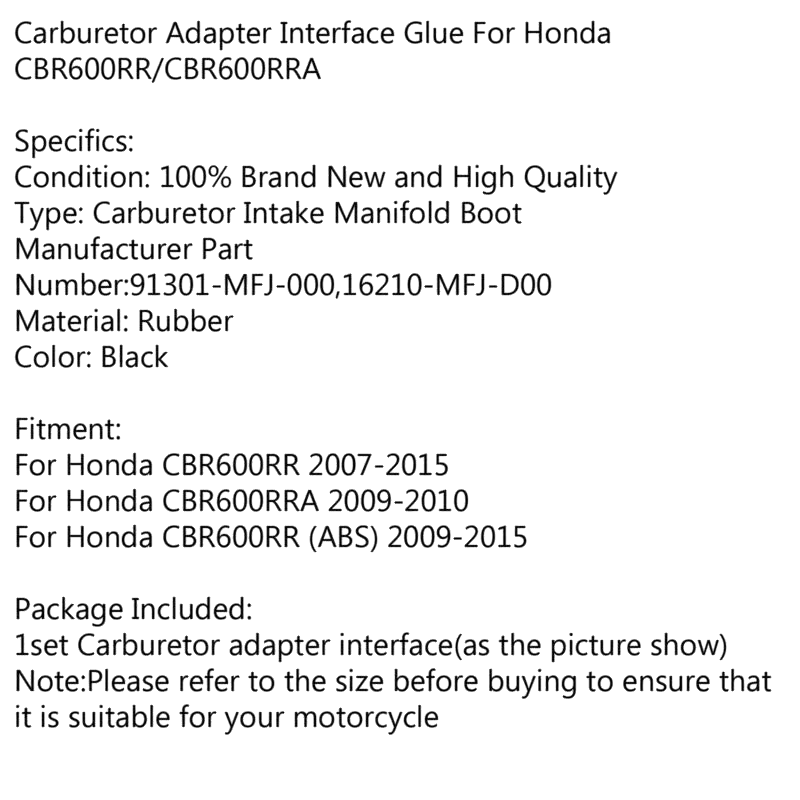 Honda CBR 600RR 2 x Intake Manifold (2007-2017)