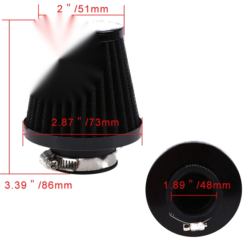 Honda CB350 CB360 CB500T CL Washable Air Intake Filter Pod Cleaner 48mm