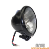 Harley Chopper Bobber 4.5" Black Bates Style Headlight w/Clear Lens