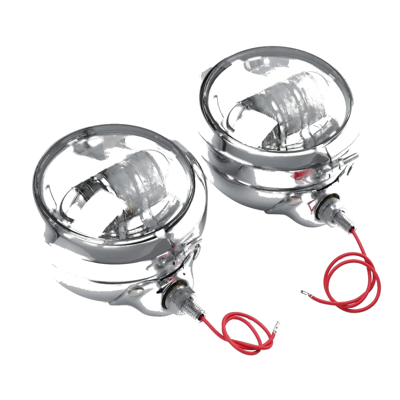 Harley Davidson 4-1/2" Chrome Auxiliary Fog Lights & Housing
