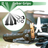 Motorcycle White Curve Pattern Grips / 7/8" 22mm Hand Grips Cover Kit
