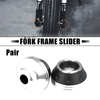 2 x Motorcycle Wheel Front Fork Frame Sliders Protection Silver Tone