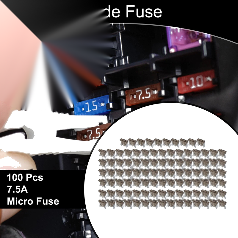Car Boat Truck RV Motorcycle 100 Pcs Micro Fuse 7.5A Blade Fuse