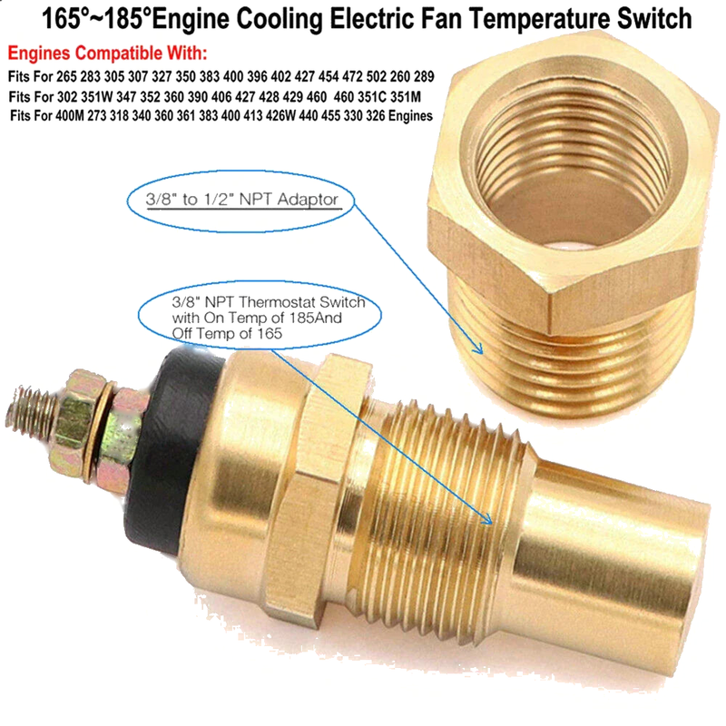 Car Engine Cooling - Hexagonal Nut Electric Fan Thermostat Switch