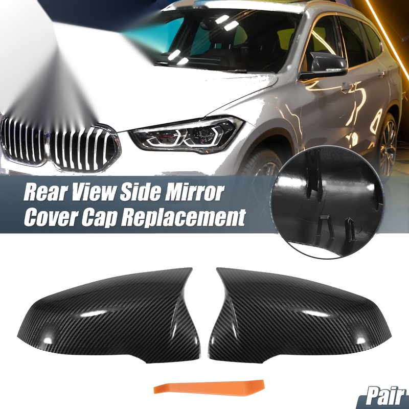 BMW X1 F48 F49 X2 F39 Pair Rearview Mirror Cover Cap Carbon Fiber