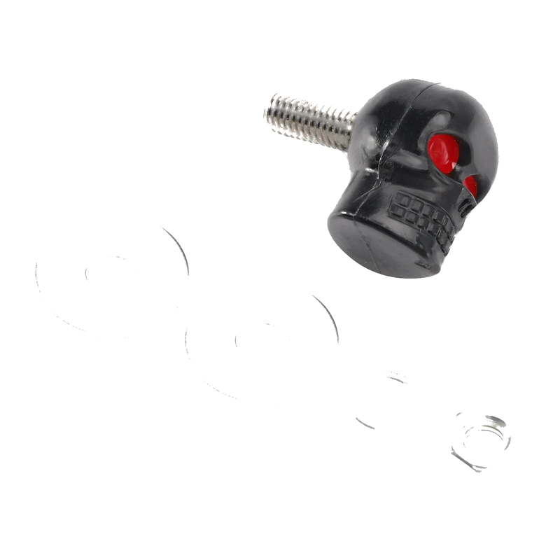 License Plate Black Chopper (M6) 4 x Skull Screws (2010-2023)