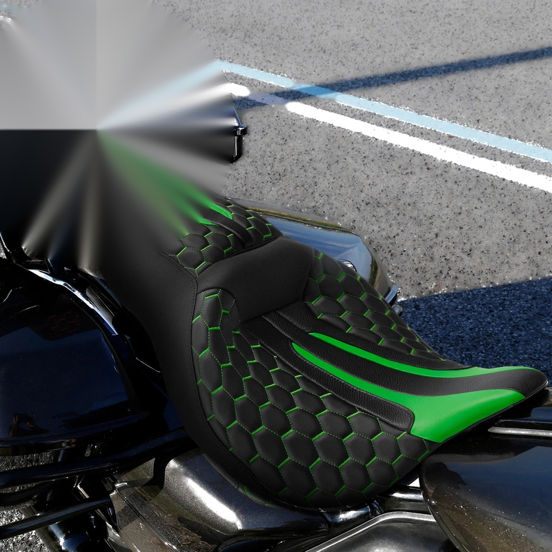 Harley Road Glide Black Green Driver Passenger Seat Backrest (2014-2024)