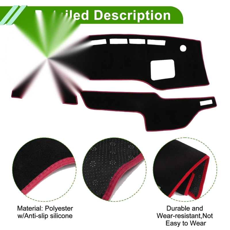 Suzuki Solio (2021-2024) Black Red 1 Set Dashboard Cover Mat