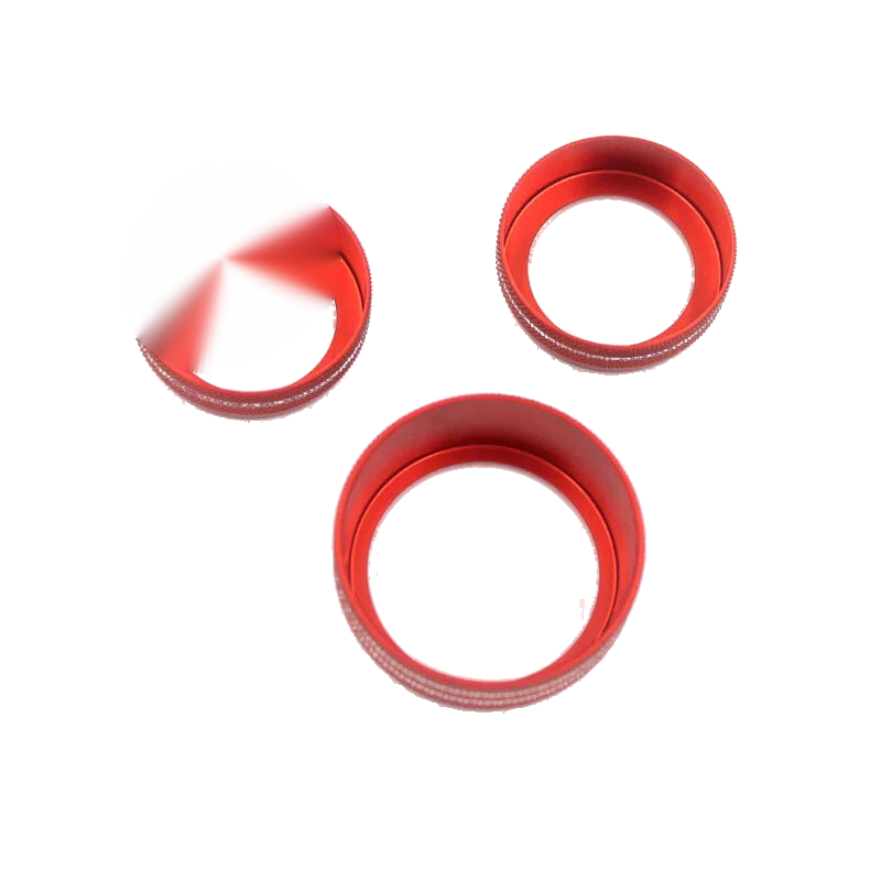 Challenger 2015-2019 Red Aluminum AC & Radio Switch Knob Cover Bezels fit