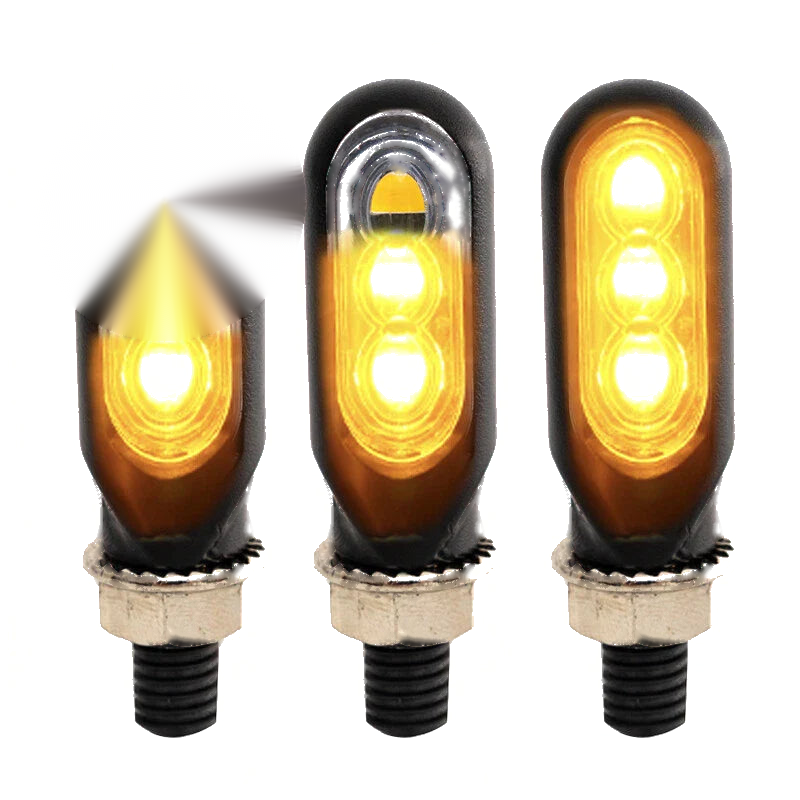 Mini LED Motorcycle Turn Signal Amber Light Blinker Indicator Lamp 4 x  (2015-2023)