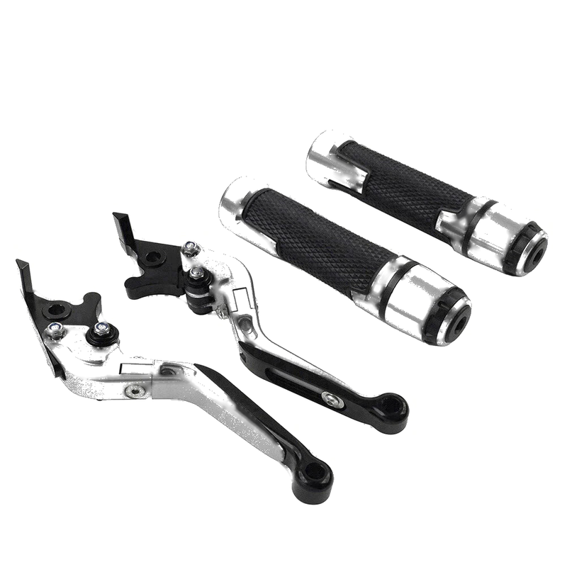 Yamaha YZF R1 Silver Extendable Brake Clutch Lever Grip Set (2009-2014)