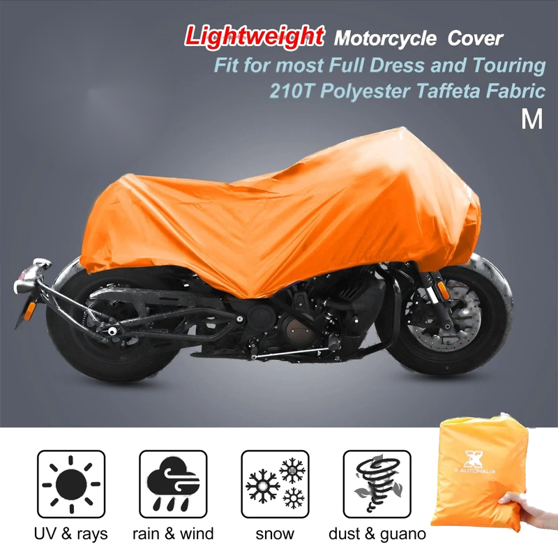 M Motorcycle Cover Half Cover Outdoor Waterproof Rain Dust Protector Orange