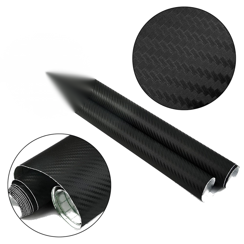 50x200cm Car 3D Matt Black Carbon Fiber Vinyl Wrap Roll Sticker Decal