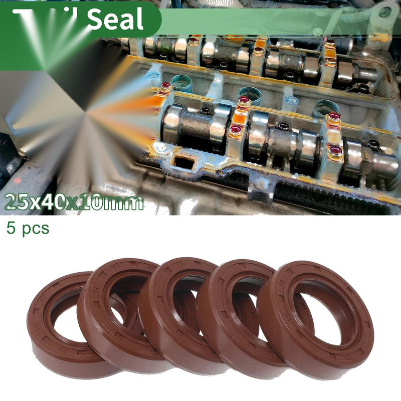 Make Model Oil Seal 5 x Seal Ring Rotary Shaft Seal FKM Rubber 25x40x10mm Brown
