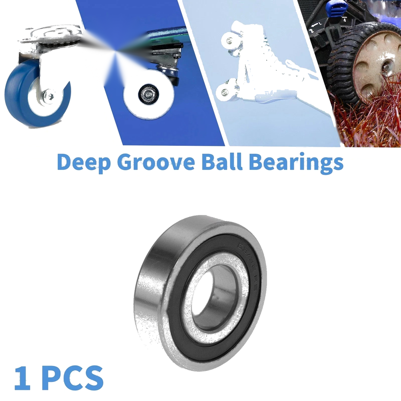 2RS Deep Groove Ball Bearings 32x75x20mm Silver Tone