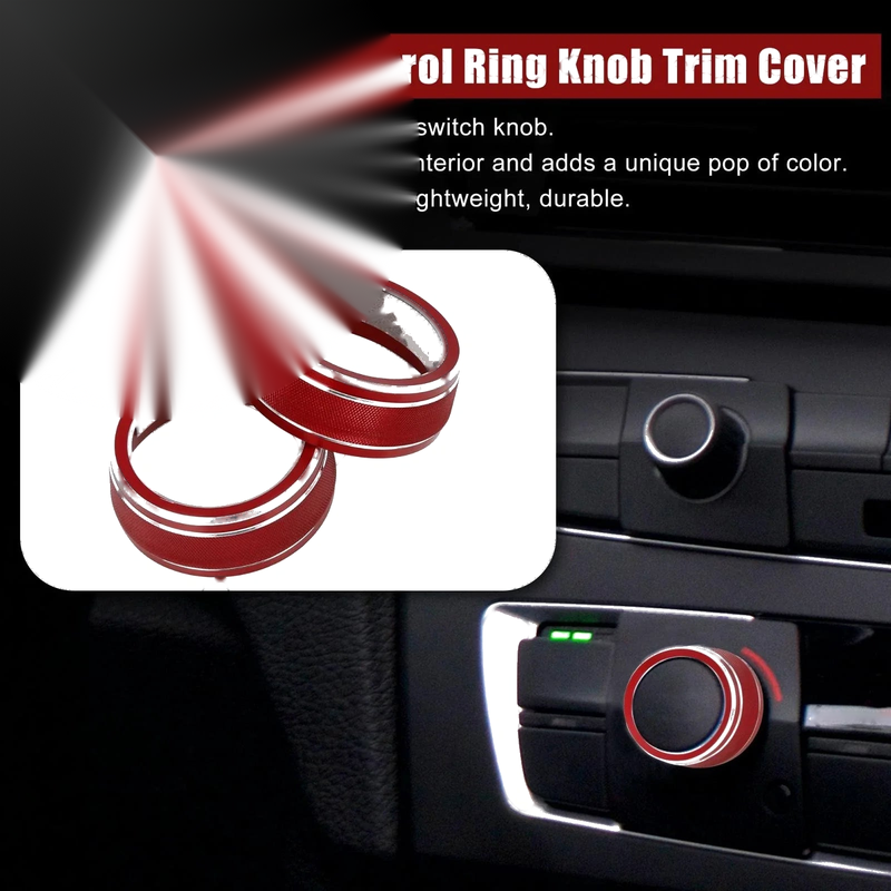 Toyota RAV4 Red AC Climate Control Knob Trim Covers (2019-2021)