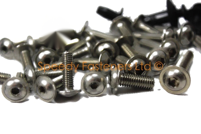 BMW S1000RR Stainless Trim Bolt & Collar Set Allen Flange (2015–2019)