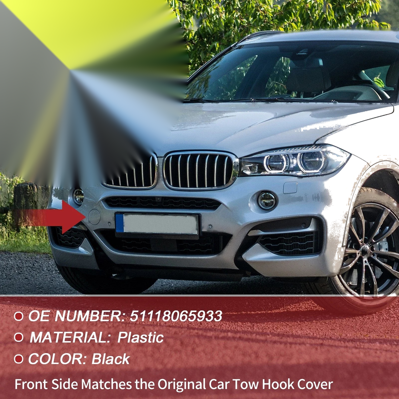 BMW X6 F16 M (2015 - 2019) Black Front Bumper Tow Hook Cover