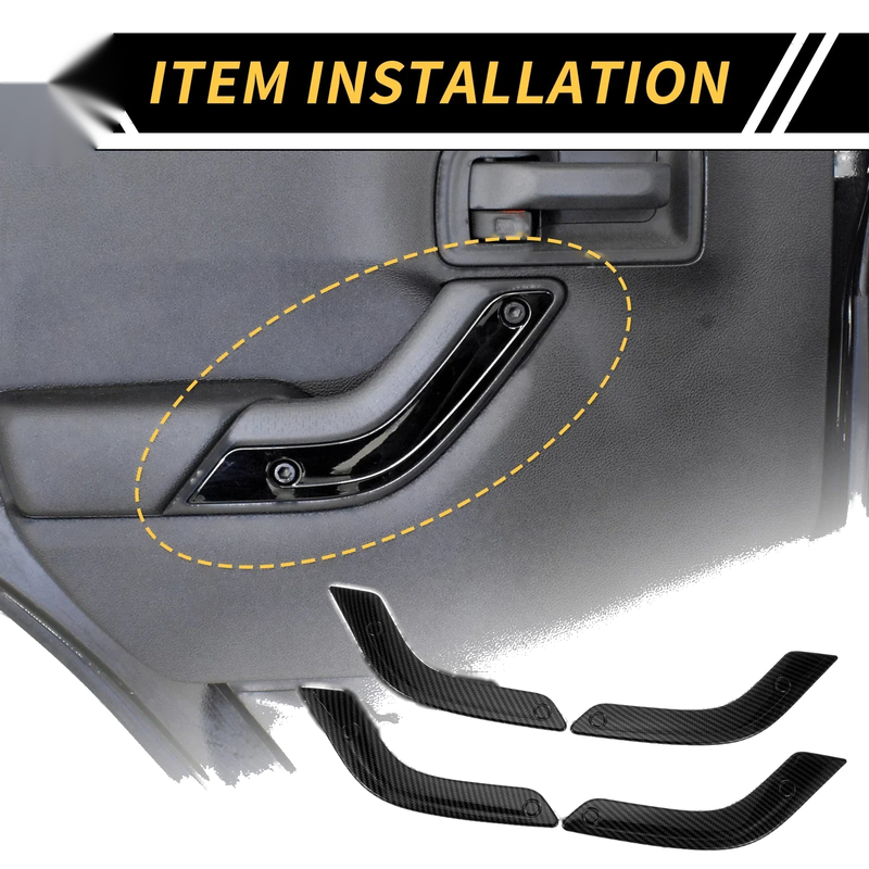Jeep Wrangler Carbon Fiber Door Handle Bezel Cover Trims (2007-2018)