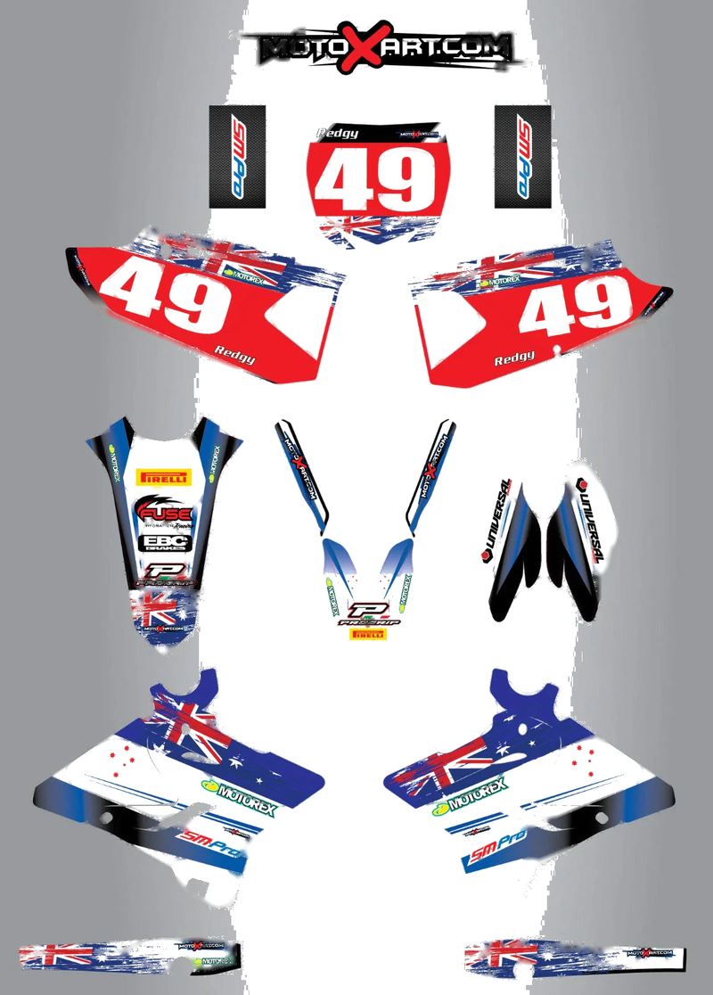 Yamaha YZ 125 (2015-2016) - Aussie Pride Stickers Custom Graphics Kit