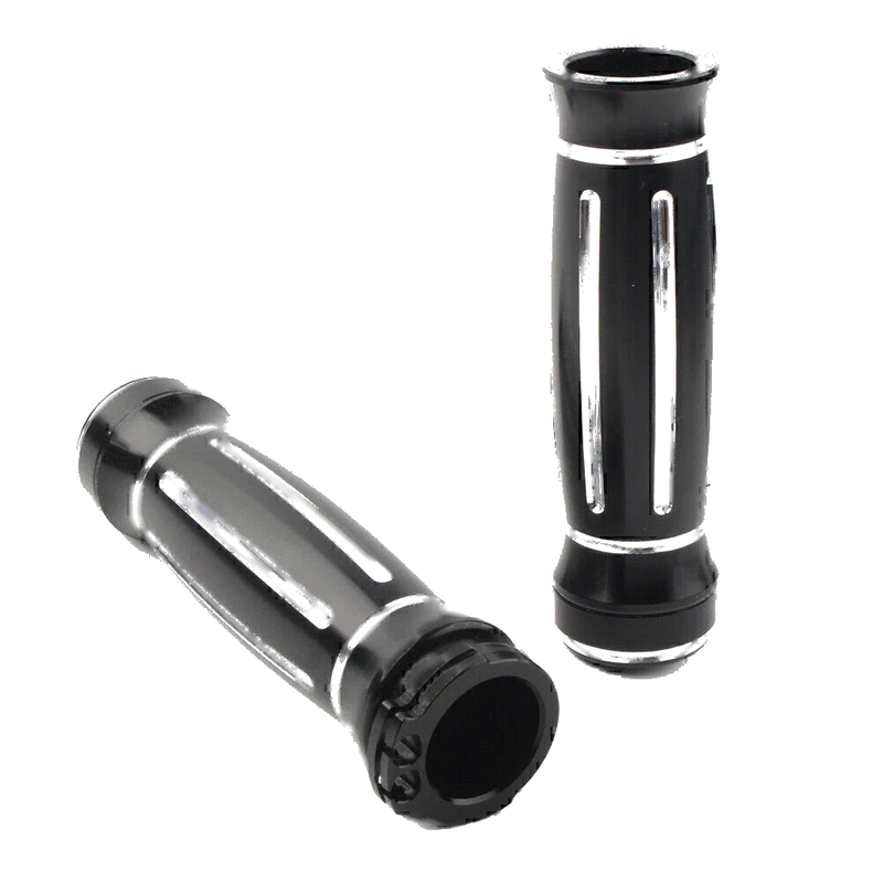 Harley Touring Black CNC Billet Aluminum 1" Handlebar Grips