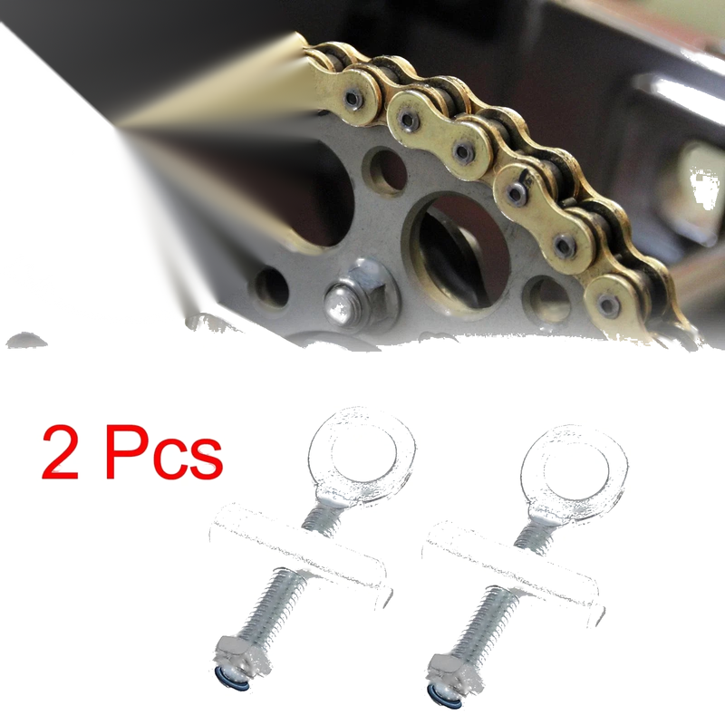 Motorcycle Chain Axle Adjuster Tensioner / 2 x 10mm Dia Hole / Universal Chain Axle Tensioner