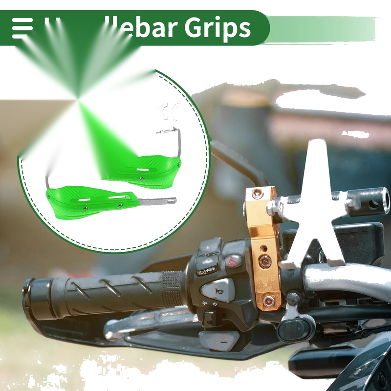 Motorcycle Aluminum Alloy Rubber Green Hand Grips Cover