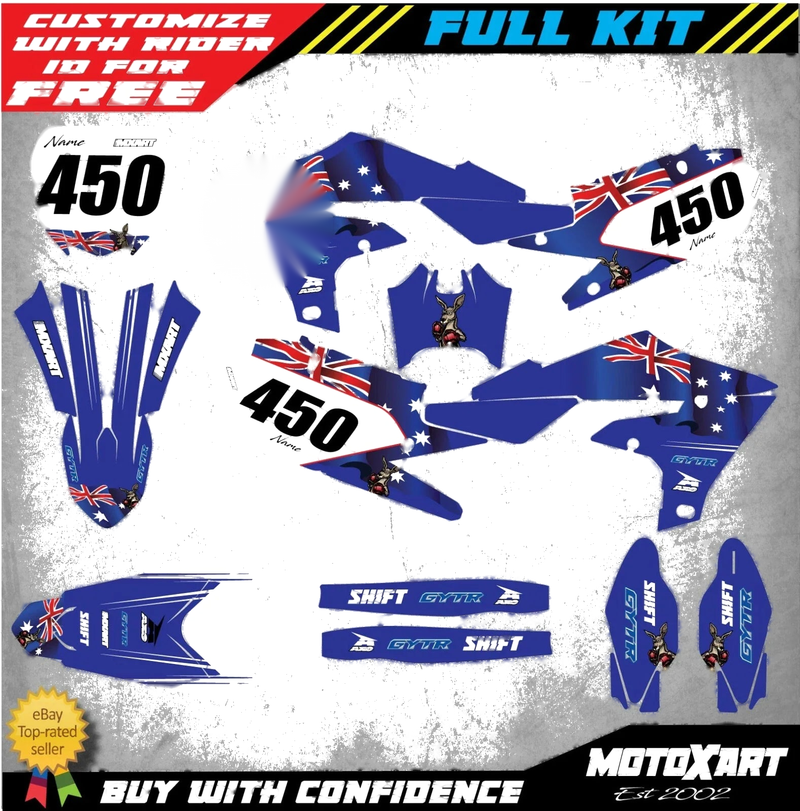 Yamaha YZF 450 2018-2020 AUSSIE STYLE Decals Custom Graphic Kit