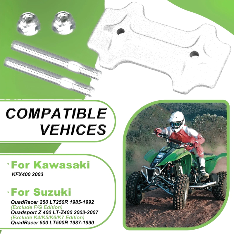 Suzuki QuadRacer LT500R 2x4 Plate Chain Adjuster w/ Bolts Nuts (1987–1990)