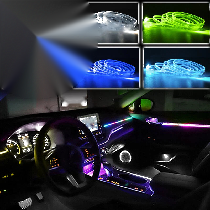 Car Ambient Light 500mm RGB LED Fiber Optic Interior Lamp Strips